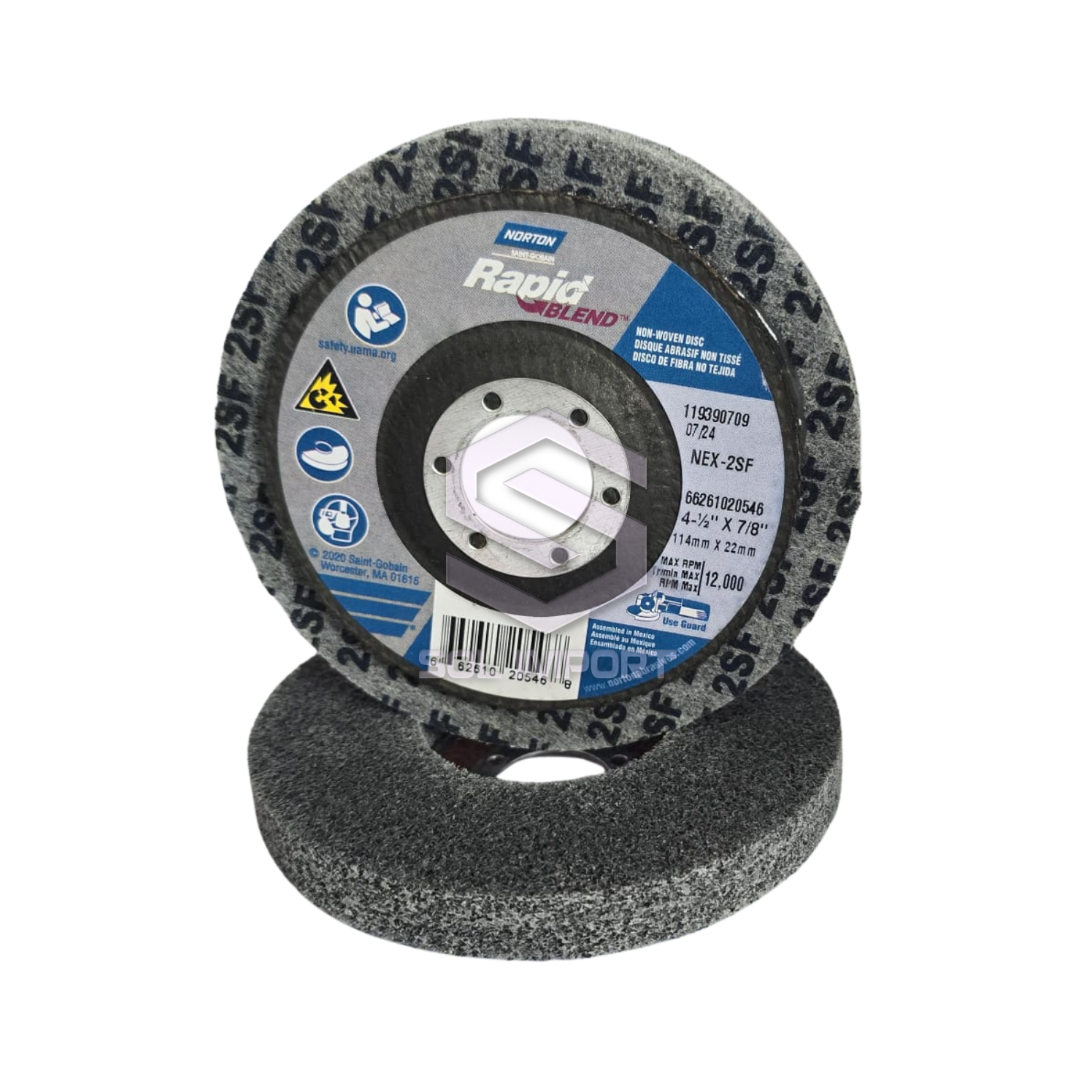 DISCO RAPID BLEND GRIS NORTON 4 1/2″ X 7/8 FINO