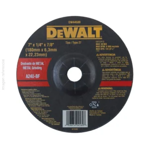 DISCO DE DESBASTE METAL DEWALT 7″ X 1/4 X 7/8 DW44580